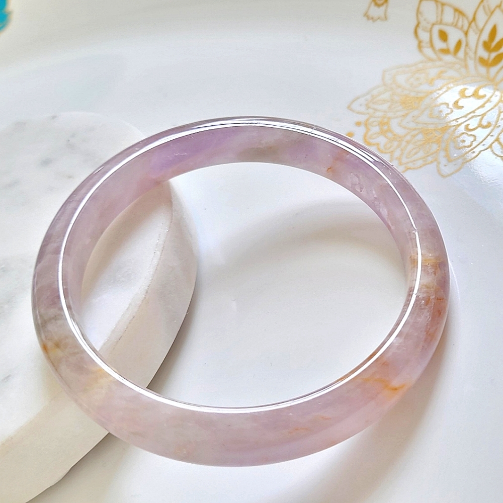 Genuine Amethyst Crystal Bangle Bracelet 58mm NWT